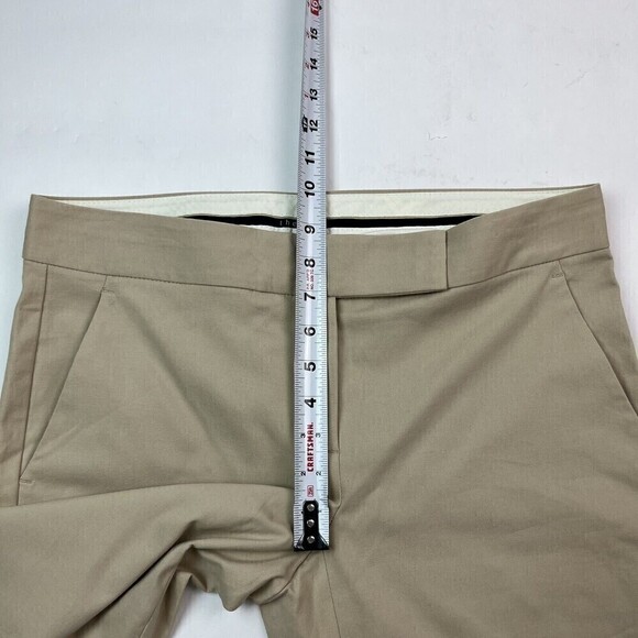 Theory Flared Leg Khaki Trousers Pants Womens Size 10 Tan Stretch - Picture 9 of 12